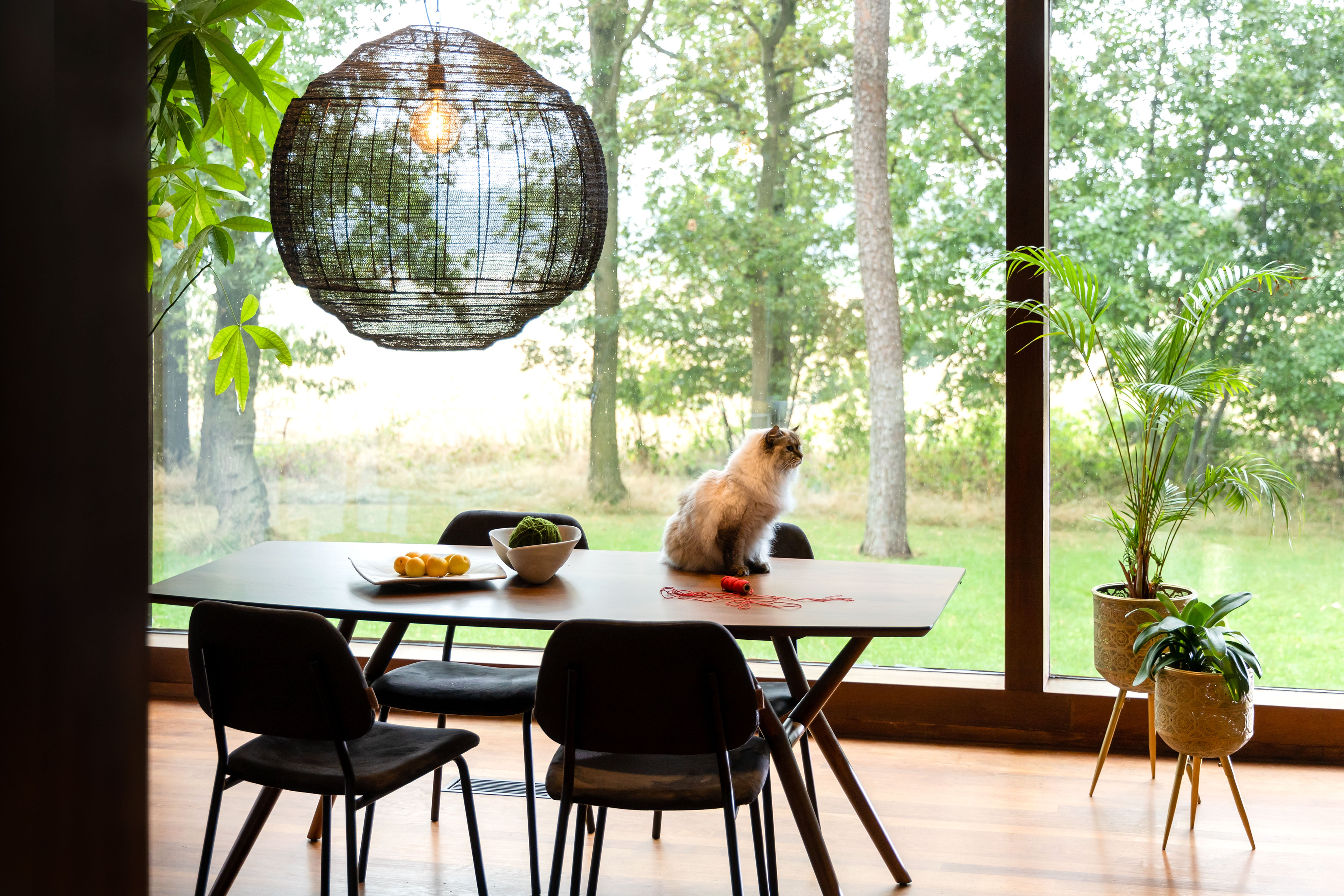 Dutchbone Meezan Black Metal Weave Pendant Light XL
